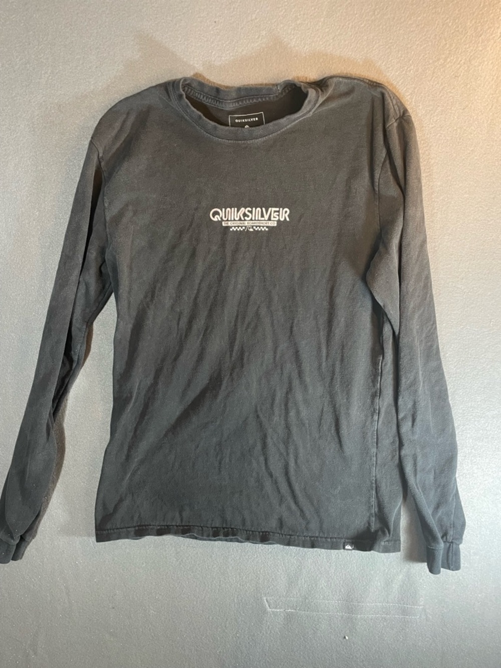Quiksilver Black Long Sleeve Crew with White Logo